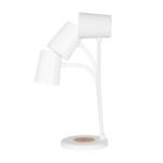 GLOBOSTAR® LUCORA 76555 Μοντέρνο Επιτραπέζιο Φωτιστικό Γραφείου με Ασύρματη Φόρτιση 10W 2A & 4W Bluetooth Ηχείο LED 3W 300lm 120° DC 5V με USB-C IP20 Ρυθμιζόμενο Λευκό CCT με Αφή 2700K/4500K/6000K Dimmable - Sanan SMD Chip - Λευκό - Μ12 x Π12 x Υ32cm - 2 Χρόνια Εγγύηση - Image 2