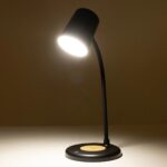 GLOBOSTAR® LUCORA 76556 Μοντέρνο Επιτραπέζιο Φωτιστικό Γραφείου με Ασύρματη Φόρτιση 10W 2A & 4W Bluetooth Ηχείο LED 3W 300lm 120° DC 5V με USB-C IP20 Ρυθμιζόμενο Λευκό CCT με Αφή 2700K/4500K/6000K Dimmable - Sanan SMD Chip - Μαύρο - Μ12 x Π12 x Υ32cm - 2 Χρόνια Εγγύηση - Image 12