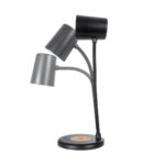 GLOBOSTAR® LUCORA 76556 Μοντέρνο Επιτραπέζιο Φωτιστικό Γραφείου με Ασύρματη Φόρτιση 10W 2A & 4W Bluetooth Ηχείο LED 3W 300lm 120° DC 5V με USB-C IP20 Ρυθμιζόμενο Λευκό CCT με Αφή 2700K/4500K/6000K Dimmable - Sanan SMD Chip - Μαύρο - Μ12 x Π12 x Υ32cm - 2 Χρόνια Εγγύηση - Image 2