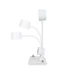 GLOBOSTAR® OLDY 76557 Μοντέρνο Επιτραπέζιο Φωτιστικό Γραφείου με Ασύρματη Φόρτιση 15W 3A, 5W Bluetooth Ηχείο & Ψηφιακό Ρολόι LED 3W 300lm 120° DC 5V με USB-C IP20 Ρυθμιζόμενο Λευκό CCT με Αφή 2700K/4500K/6000K Dimmable - Sanan SMD Chip - Λευκό - Μ13 x Π25 x Υ43cm - 2 Χρόνια Εγγύηση - Image 2