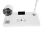 GLOBOSTAR® OLDY 76557 Μοντέρνο Επιτραπέζιο Φωτιστικό Γραφείου με Ασύρματη Φόρτιση 15W 3A, 5W Bluetooth Ηχείο & Ψηφιακό Ρολόι LED 3W 300lm 120° DC 5V με USB-C IP20 Ρυθμιζόμενο Λευκό CCT με Αφή 2700K/4500K/6000K Dimmable - Sanan SMD Chip - Λευκό - Μ13 x Π25 x Υ43cm - 2 Χρόνια Εγγύηση - Image 7