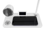 GLOBOSTAR® OLDY 76557 Μοντέρνο Επιτραπέζιο Φωτιστικό Γραφείου με Ασύρματη Φόρτιση 15W 3A, 5W Bluetooth Ηχείο & Ψηφιακό Ρολόι LED 3W 300lm 120° DC 5V με USB-C IP20 Ρυθμιζόμενο Λευκό CCT με Αφή 2700K/4500K/6000K Dimmable - Sanan SMD Chip - Λευκό - Μ13 x Π25 x Υ43cm - 2 Χρόνια Εγγύηση - Image 8