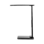 GLOBOSTAR® ZENTIME 76564 Μοντέρνο Επιτραπέζιο Φωτιστικό Γραφείου με Ασύρματη Φόρτιση 10W 2A & Ψηφιακό Ρολόι LED 3.5W 350lm 120° DC 5V με USB-C IP20 Ρυθμιζόμενο Λευκό CCT με Αφή 2700K/4500K/6000K Dimmable - Sanan SMD Chip - Μαύρο - Μ18 x Π12 x Υ40cm - 2 Χρόνια Εγγύηση - Image 2