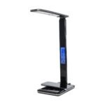 GLOBOSTAR® ZENTIME 76564 Μοντέρνο Επιτραπέζιο Φωτιστικό Γραφείου με Ασύρματη Φόρτιση 10W 2A & Ψηφιακό Ρολόι LED 3.5W 350lm 120° DC 5V με USB-C IP20 Ρυθμιζόμενο Λευκό CCT με Αφή 2700K/4500K/6000K Dimmable - Sanan SMD Chip - Μαύρο - Μ18 x Π12 x Υ40cm - 2 Χρόνια Εγγύηση - Image 5