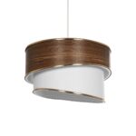 GLOBOSTAR® SONIA 203-0119 Μοντέρνο Κρεμαστό Φωτιστικό Οροφής με Ντουί 1 x E27 AC 220-240V IP20 - Καφέ & Λευκό - Μ30 x Π30 x Υ24cm - Image 2