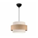 GLOBOSTAR® SOHO 204-0172 Μοντέρνο Κρεμαστό Φωτιστικό Οροφής με Ντουί 1 x E27 AC 220-240V IP20 - Καφέ & Μπεζ - Μ30 x Π30 x Υ20cm - Image 2