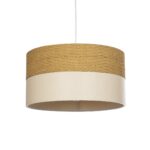 GLOBOSTAR® LIVA 203-0173 Μοντέρνο Κρεμαστό Φωτιστικό Οροφής με Ντουί 1 x E27 AC 220-240V IP20 - Καφέ & Μπεζ - Μ38 x Π38 x Υ20cm - Image 2