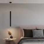 kelvo® CANAL KLV-101-0072 Κρεμαστό Φωτιστικό Οροφής LED 7W 700lm 36° AC 220-240V IP20 Θερμό Λευκό 2700K - Bridgelux COB Chip & TÜV SÜD Driver - Μαύρο Ματ - Μ4 x Π4 x Υ60cm - 5 Χρόνια Εγγύηση