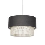 GLOBOSTAR® SISSIE 203-0140 Μοντέρνο Κρεμαστό Φωτιστικό Οροφής με Ντουί 1 x E27 AC 220-240V IP20 - Μαύρο & Μπεζ - Μ30 x Π30 x Υ23cm - Image 2