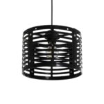 GLOBOSTAR® DOMINIC 202-0030 Μοντέρνο Κρεμαστό Φωτιστικό Οροφής με Ντουί 1 x E27 AC 220-240V IP20 - Μαύρο - Μ27 x Π27 x Υ29cm - Image 2