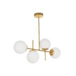 GLOBOSTAR® GLOBUS 203-0105 Μοντέρνο Φωτιστικό Οροφής με Ντουί 4 x E27 AC 220-240V IP20 - Λευκό & Χρυσό - Μ70 x Π15 x Υ34cm - Image 2