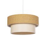 GLOBOSTAR® LIVA 203-0174 Μοντέρνο Κρεμαστό Φωτιστικό Οροφής με Ντουί 1 x E27 AC 220-240V IP20 - Μπεζ - Μ38 x Π38 x Υ30cm - Image 2