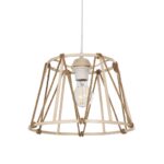 GLOBOSTAR® JUTE 203-0092 Μοντέρνο Κρεμαστό Φωτιστικό Οροφής με Ντουί 1 x E27 AC 220-240V IP20 - Μπεζ - Μ30 x Π30 x Υ23cm - Image 2