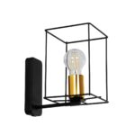 GLOBOSTAR® CYRA 203-0012 Μοντέρνο Φωτιστικό Τοίχου - Απλίκα με Ντουί 1 x E27 AC 220-240V IP20 - Μαύρο & Χρυσό - Μ14 x Π21 x Υ22cm - Image 2