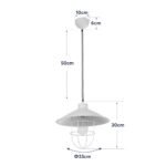 GLOBOSTAR® TULUB 203-0010 Vintage Κρεμαστό Φωτιστικό Οροφής με Ντουί 1 x E27 AC 220-240V IP20 - Λευκό & Μπεζ - Μ33 x Π33 x Υ30cm - Image 11