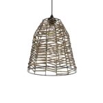 GLOBOSTAR® NETZ 205-0026 Boho Κρεμαστό Φωτιστικό Οροφής με Ντουί 1 x E27 AC 220-240V IP20 - Μπεζ - M30 x Π30 x Υ38cm - Image 2