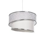 GLOBOSTAR® SONIA 203-0115 Μοντέρνο Κρεμαστό Φωτιστικό Οροφής με Ντουί 1 x E27 AC 220-240V IP20 - Λευκό & Ασημί - Μ30 x Π30 x Υ24cm - Image 2
