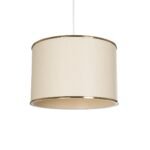 GLOBOSTAR® ELECTRA 203-0110 Μοντέρνο Κρεμαστό Φωτιστικό Οροφής με Ντουί 1 x E27 AC 220-240V IP20 - Mπεζ & Χρυσό - Μ30 x Π30 x Υ23cm - Image 2