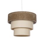 GLOBOSTAR® LEVEL 203-0172 Μοντέρνο Κρεμαστό Φωτιστικό Οροφής με Ντουί 1 x E27 AC 220-240V IP20 - Καφέ & Μπεζ - Μ38 x Π38 x Υ30cm - Image 2