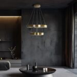 kelvo® VENOM 61187 Μοντέρνο Κρεμαστό Φωτιστικό Οροφής LED 75W 8818lm 120° AC 220-240V IP20 Ρυθμιζόμενο Λευκό CCT με Χειριστήριο από 2700K έως 6000K Dimmable - Lumileds SMD Chip - Χρυσό Βούρτσας - Μ60 x Π60 x Υ40cm - 3 Χρόνια Εγγύηση - Image 2