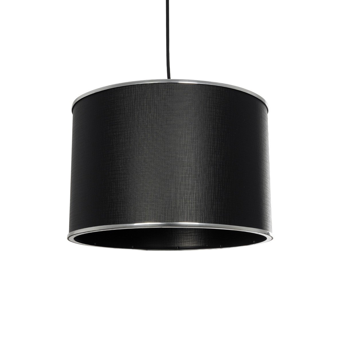 98b35e_203_0111_0 GLOBOSTAR® ELECTRA 203-0111 Μοντέρνο Κρεμαστό Φωτιστικό Οροφής με Ντουί 1 x E27 AC 220-240V IP20 - Mαύρο & Ασημί - Μ30 x Π30 x Υ23cm - Image 1