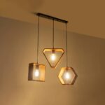 GLOBOSTAR® ELISE 999-0034 Μοντέρνο Κρεμαστό Φωτιστικό Οροφής με Ντουί 3 x E27 AC 220-240V IP20 - Καφέ & Μαύρο - Μ74 x Π9 x Υ40cm - Image 2