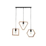 GLOBOSTAR® ELISE 999-0034 Μοντέρνο Κρεμαστό Φωτιστικό Οροφής με Ντουί 3 x E27 AC 220-240V IP20 - Καφέ & Μαύρο - Μ74 x Π9 x Υ40cm - Image 3