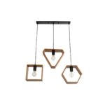 GLOBOSTAR® ELISE 999-0034 Μοντέρνο Κρεμαστό Φωτιστικό Οροφής με Ντουί 3 x E27 AC 220-240V IP20 - Καφέ & Μαύρο - Μ74 x Π9 x Υ40cm - Image 4