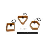 GLOBOSTAR® ELISE 999-0034 Μοντέρνο Κρεμαστό Φωτιστικό Οροφής με Ντουί 3 x E27 AC 220-240V IP20 - Καφέ & Μαύρο - Μ74 x Π9 x Υ40cm - Image 9