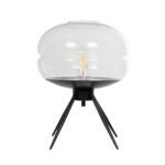 GLOBOSTAR® JAVAN 999-0036 Μοντέρνο Επιτραπέζιο Φωτιστικό Πορτατίφ με Ντουί 1 x E27 AC 220-240V IP20 - Διάφανο & Μαύρο - Μ30 x Π30 x Υ40cm - Image 3