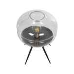 GLOBOSTAR® JAVAN 999-0036 Μοντέρνο Επιτραπέζιο Φωτιστικό Πορτατίφ με Ντουί 1 x E27 AC 220-240V IP20 - Διάφανο & Μαύρο - Μ30 x Π30 x Υ40cm - Image 4