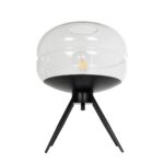 GLOBOSTAR® JAVAN 999-0036 Μοντέρνο Επιτραπέζιο Φωτιστικό Πορτατίφ με Ντουί 1 x E27 AC 220-240V IP20 - Διάφανο & Μαύρο - Μ30 x Π30 x Υ40cm - Image 5