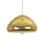 GLOBOSTAR® CRISTIN 999-0039 Μοντέρνο Κρεμαστό Φωτιστικό Οροφής με Ντουί 1 x E27 AC 220-240V IP20 - Χρυσό - Μ18 x Π18 x Υ13cm - Image 3