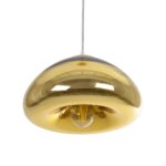 GLOBOSTAR® CRISTIN 999-0039 Μοντέρνο Κρεμαστό Φωτιστικό Οροφής με Ντουί 1 x E27 AC 220-240V IP20 - Χρυσό - Μ18 x Π18 x Υ13cm - Image 4