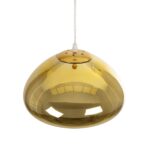 GLOBOSTAR® CRISTIN 999-0039 Μοντέρνο Κρεμαστό Φωτιστικό Οροφής με Ντουί 1 x E27 AC 220-240V IP20 - Χρυσό - Μ18 x Π18 x Υ13cm - Image 5