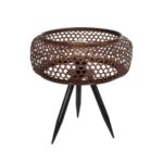 GLOBOSTAR® ZORION 999-0040 Vintage Επιτραπέζιο Φωτιστικό Πορτατίφ με Ντουί 1 x E27 AC 220-240V IP20 - Καφέ & Μαύρο - Μ40 x Π40 x Υ43.5cm