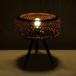 GLOBOSTAR® ZORION 999-0040 Vintage Επιτραπέζιο Φωτιστικό Πορτατίφ με Ντουί 1 x E27 AC 220-240V IP20 - Καφέ & Μαύρο - Μ40 x Π40 x Υ43.5cm - Image 2