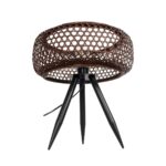 GLOBOSTAR® ZORION 999-0040 Vintage Επιτραπέζιο Φωτιστικό Πορτατίφ με Ντουί 1 x E27 AC 220-240V IP20 - Καφέ & Μαύρο - Μ40 x Π40 x Υ43.5cm - Image 4