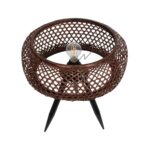 GLOBOSTAR® ZORION 999-0040 Vintage Επιτραπέζιο Φωτιστικό Πορτατίφ με Ντουί 1 x E27 AC 220-240V IP20 - Καφέ & Μαύρο - Μ40 x Π40 x Υ43.5cm - Image 5