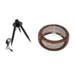 GLOBOSTAR® ZORION 999-0040 Vintage Επιτραπέζιο Φωτιστικό Πορτατίφ με Ντουί 1 x E27 AC 220-240V IP20 - Καφέ & Μαύρο - Μ40 x Π40 x Υ43.5cm - Image 8