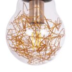 GLOBOSTAR® LAMP 999-0056 Μοντέρνο Κρεμαστό Φωτιστικό Οροφής με Ντουί 1 x E27 AC 220-240V IP20 - Διάφανο, Χρυσό & Ασημί - Μ15 x Π15 x Υ27cm - Image 7