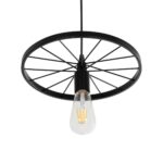 GLOBOSTAR® CASTOR 999-0228 Vintage Κρεμαστό Φωτιστικό Οροφής με Ντουί 1 x E27 AC 220-240V IP20 - Μαύρο - Μ30 x Π30 x Υ11cm - Image 4