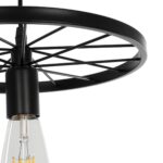 GLOBOSTAR® CASTOR 999-0228 Vintage Κρεμαστό Φωτιστικό Οροφής με Ντουί 1 x E27 AC 220-240V IP20 - Μαύρο - Μ30 x Π30 x Υ11cm - Image 6