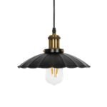 GLOBOSTAR® MARGI 999-0229 Vintage Κρεμαστό Φωτιστικό Οροφής με Ντουί 1 x E27 AC 220-240V IP20 - Μαύρο & Χρυσό - Μ26 x Π26 x Υ14cm - Image 4