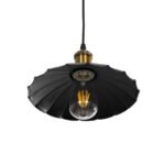 GLOBOSTAR® MARGI 999-0229 Vintage Κρεμαστό Φωτιστικό Οροφής με Ντουί 1 x E27 AC 220-240V IP20 - Μαύρο & Χρυσό - Μ26 x Π26 x Υ14cm - Image 5