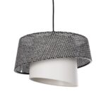 GLOBOSTAR® ALINA 203-0130 Μοντέρνο Κρεμαστό Φωτιστικό Οροφής με Ντουί 1 x E27 AC 220-240V IP20 - Γκρι & Λευκό - Μ30 x Π30 x Υ20cm - Image 2