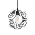 GLOBOSTAR® GLOWN 201-0023 Μοντέρνο Κρεμαστό Φωτιστικό Οροφής με Ντουί 1 x E27 AC 220-240V IP20 - Μαύρο - Μ30 x Π30 x Υ33cm - Image 2