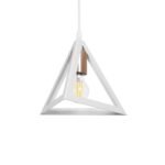 GLOBOSTAR® TRIANGLE 203-0165 Μοντέρνο Κρεμαστό Φωτιστικό Οροφής με Ντουί 1 x E27 AC 220-240V IP20 - Λευκό & Χάλκινο - Μ24 x Π24 x Υ22cm - Image 2