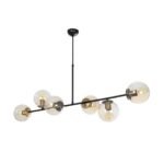 GLOBOSTAR® LATTICE 203-0017 Μοντέρνο Φωτιστικό Οροφής με Ντουί 6 x E27 AC 220-240V IP20 - Μαύρο & Μπρούτζινο - Μ120 x Π32 x Υ32cm - Image 2