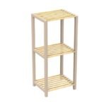 Ραφιέρα δαπέδου - Κομοδίνο ξύλινο - πλαστικό χρώμα φυσικό - μπεζ 37x29x79εκ. - Image 6